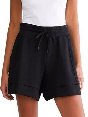 Varley DoubleSoft Alder Shorts High Waist Pull On Knit Casual Black M